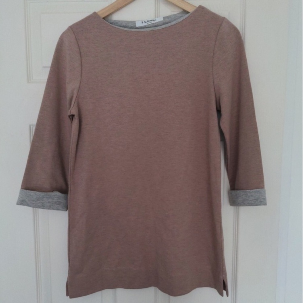 LK Bennett Light Pink 3/4 Sleeve Tunic Top Size XS